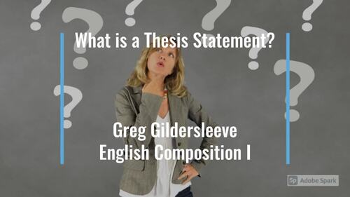 Preview of Thesis Statement Video
