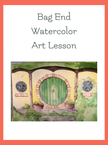 Preview of The Hobbit Bag End Watercolor Art Lesson