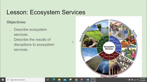 Preview of Ecosystem Services Video and Guided Notes Flipped Lesson