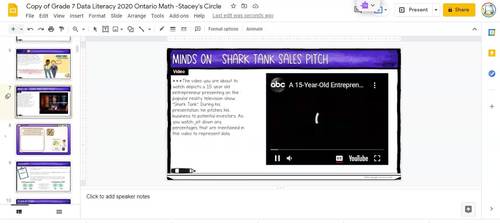 Grade 7 Data Literacy NEW Ontario Math Digital Google Slides : D . Data