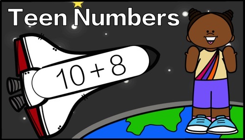 Preview of Addition Teen Numbers (Outer Space)