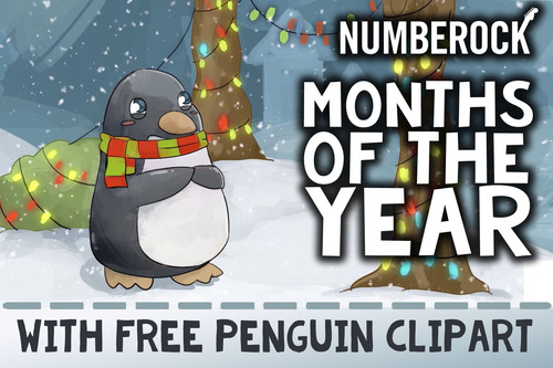 Preview of Months of the Year Song ★ w/ Free Penguin Clipart ★ Commercial Use +Attribution