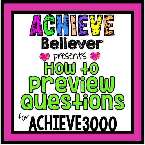 Preview of Achieve3000 How to Preview Activity Questions