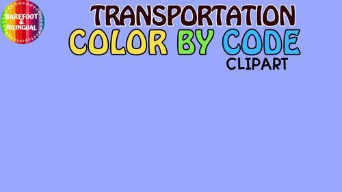 Transportation Color by Code Clipart | Transportation Clipart | TPT