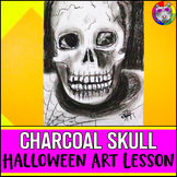 Halloween Art Project, Charcoal Skull Art Lesson Activity 