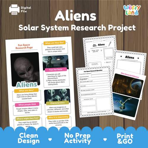 Aliens Fun Space Research Project | Extraterrestrial Life Informational Activity