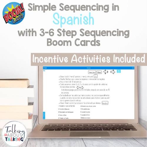 Simple Sequencing in Spanish Boom Cards Speech Therapy TPT