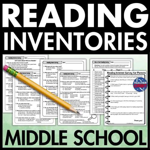 Reading Inventory and Survey | Student Interest First Day Week of ...