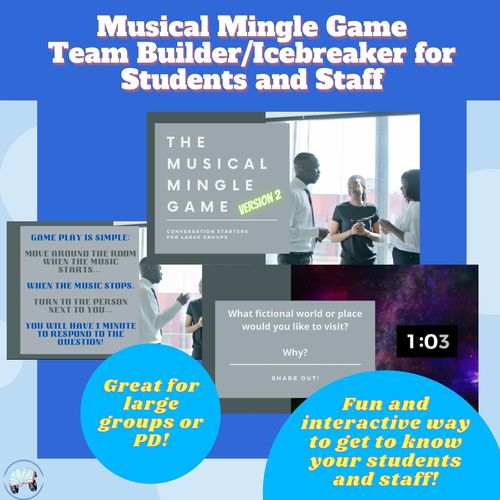 Preview of #2 - Musical Mingle Game - Team Building/Icebreaker for Students or Staff 