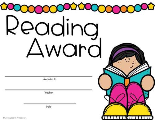 Reading Awards and Certificates: Printable Editable Reading