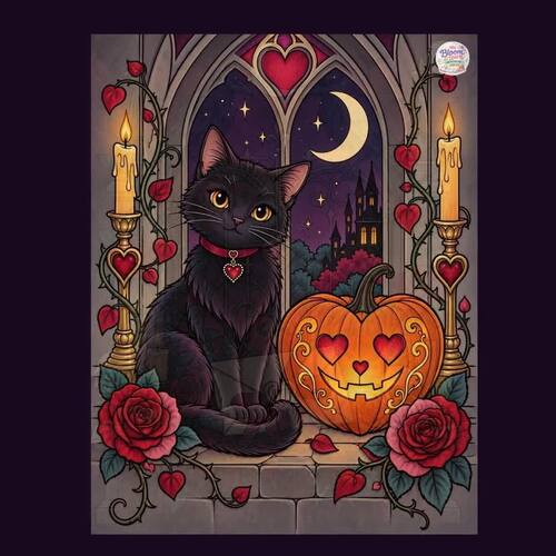 Dark Valentine Halloween Coloring Book | 30 Gothic Romance Coloring Pages