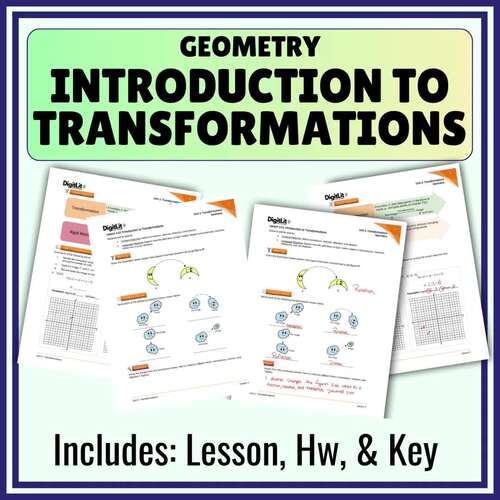 Transformations Guided Notes, Worksheets, & Homework | 9th-11th Grade ...