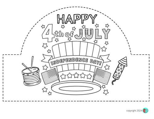 4th of July HATS + COLOR CUT AND PASTE HAT ACTIVITY + MAKE HATS to ...