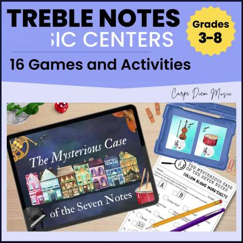 Music Centers for Treble Clef Note / Games and Activities ($35.00 VALUE)