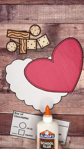 Valentine's Day Box of Chocolates Math Craft | 2D Shapes Math Geometry ...