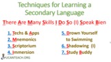 Skills and Techniques in learning a Secondary Language