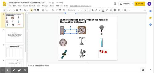 Weather Instruments Worksheet - Sorting Activity - PRINT AND DIGITAL