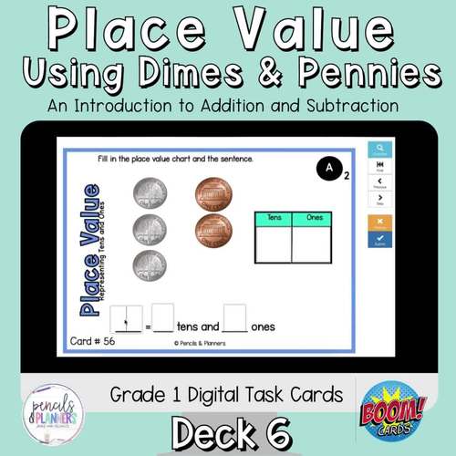 Interactive Place Value Digital Task Cards by Pencils and Planners