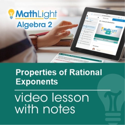 Preview of Properties of Rational Exponents Video Lesson & Guided Student Notes