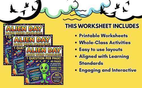Journey Through Math: Alien Day Word Problems for Grades 3rd,4th,5th ...