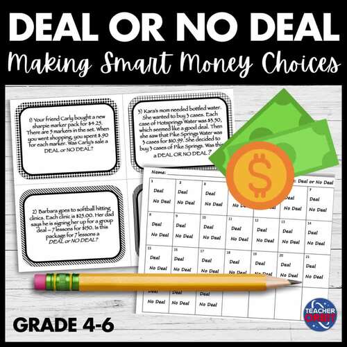 Financial Literacy Task Cards | Shopping Simulation | Consumer Math Project Deal