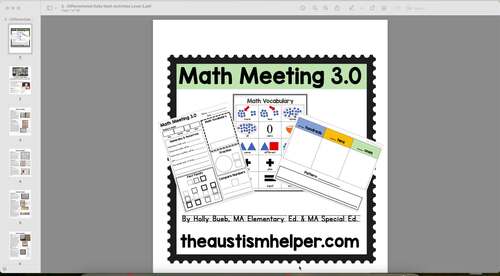 Differentiated Daily Math Activities Level 3