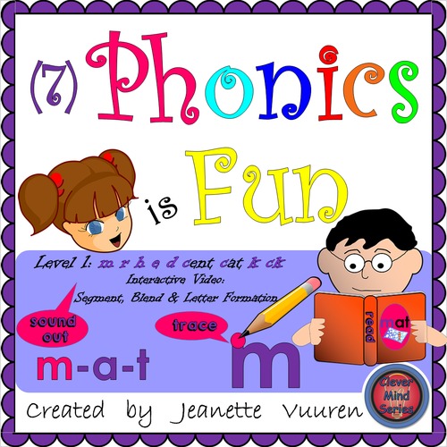 Preview of (2A) PHONICS IS FUN: VIDEO: m r h e d (c)ent (c)at ck k: DISTANCE LEARNING