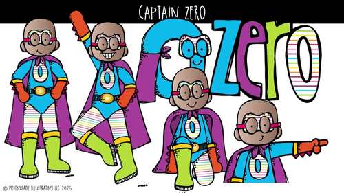 Captain Zero clip art, Math clip art, Superhero clip art MINI | TPT