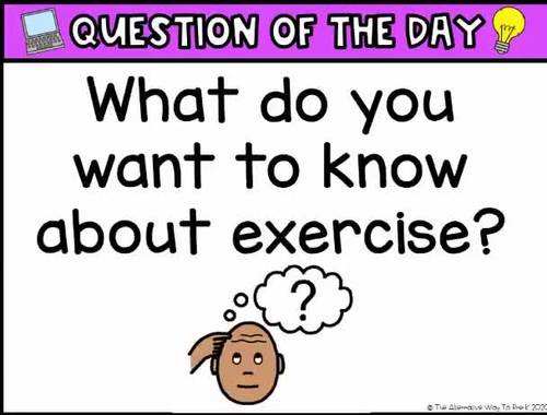 Exercise Study Creative Curriculum Question Slides | TPT