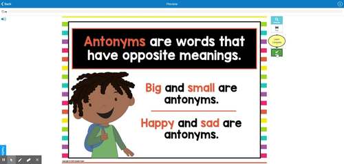 Antonym Boom Cards | Antonyms in Sentences Digital Task Cards | TPT