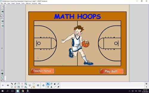 Math Multiplication Basketball Smart Board Game (2 Digits X 2 Digits)