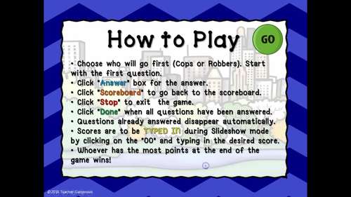 Missing Alphabet Cops Vs Robbers Powerpoint Game Distance Learning