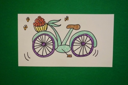 Preview of Let's Draw a Spring Bike with Flowers!