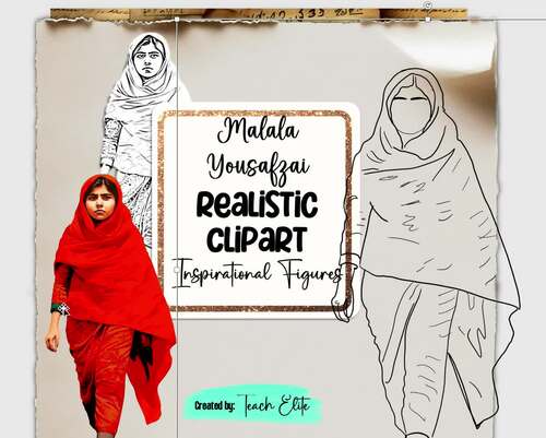 Malala Yousafzai clipart, Inspirational Women clipart png images, Clip art