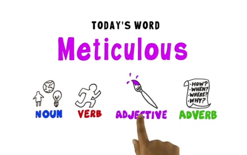 Word of the Week Vocabulary: METICULOUS: Video + Online Quiz + Activities