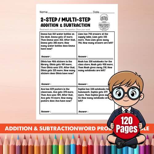 4th Grade Addition & Subtraction Word Problems Bundle | Back to School ...