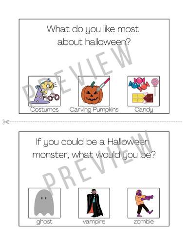Halloween Visual Student Interview | Special Education | TPT