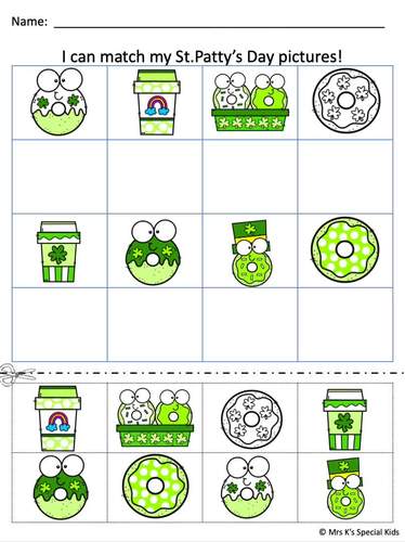 St. Patrick's Day Cut and Paste by Mrs K's Special Kids | TPT