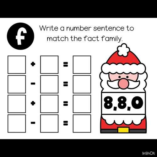 Fact Families within 10 Task Cards: Holiday Theme by Serendipity Math Shop