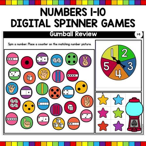 Numbers 1-10 Digital Spinner Games (Google Slides) (Virtual Game)