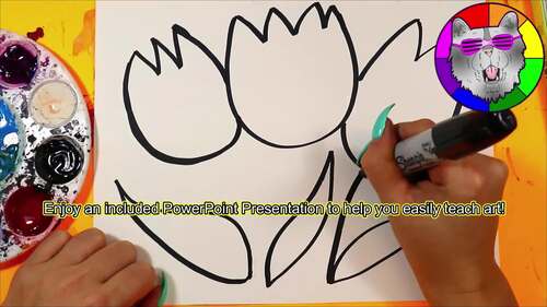 Spring Tulips Art Lesson Elementary Flower Art Project Spring Drawing ...