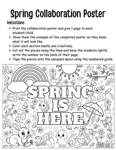 Spring Collaborative Poster Activity | Spring Is Here Bulletin Board ...