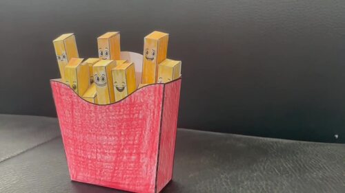 3D French Fries Paper Craft | Fun Art Craftivity by Rick's Creations
