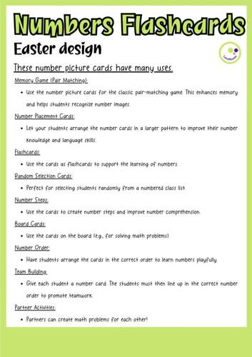 Easter Flashcards: Numbers 0-30 + Math Symbols - Interactive Learning Memory