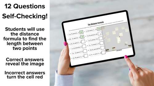 The Distance Formula Self-Checking Digital Activity by Rise and Sine