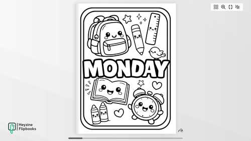 Kawaii Days of the Week Coloring Pages Set for Kids Printable Worksheets