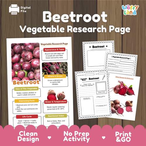 Beetroot Vegetable Research Project | Plant Science Activity | Healthy ...