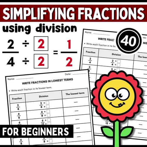 ⭐️ 3rd Grade Fraction Unit - Simplify Fractions Worksheets Equivalent ...