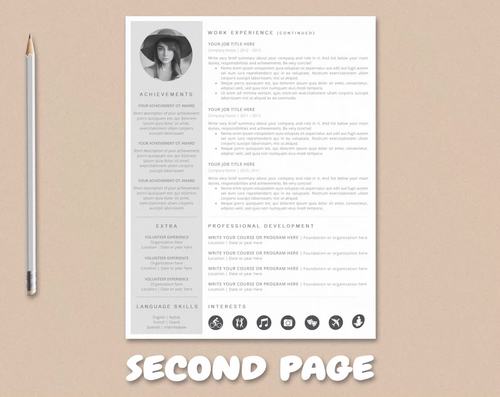 CREATIVE RESUME TEMPLATE WITH PHOTO | MS Word & Mac Pages Files | Cover ...