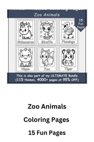 Safari Animals Coloring Book | Printable Zoo Animals to Color for Kids ...